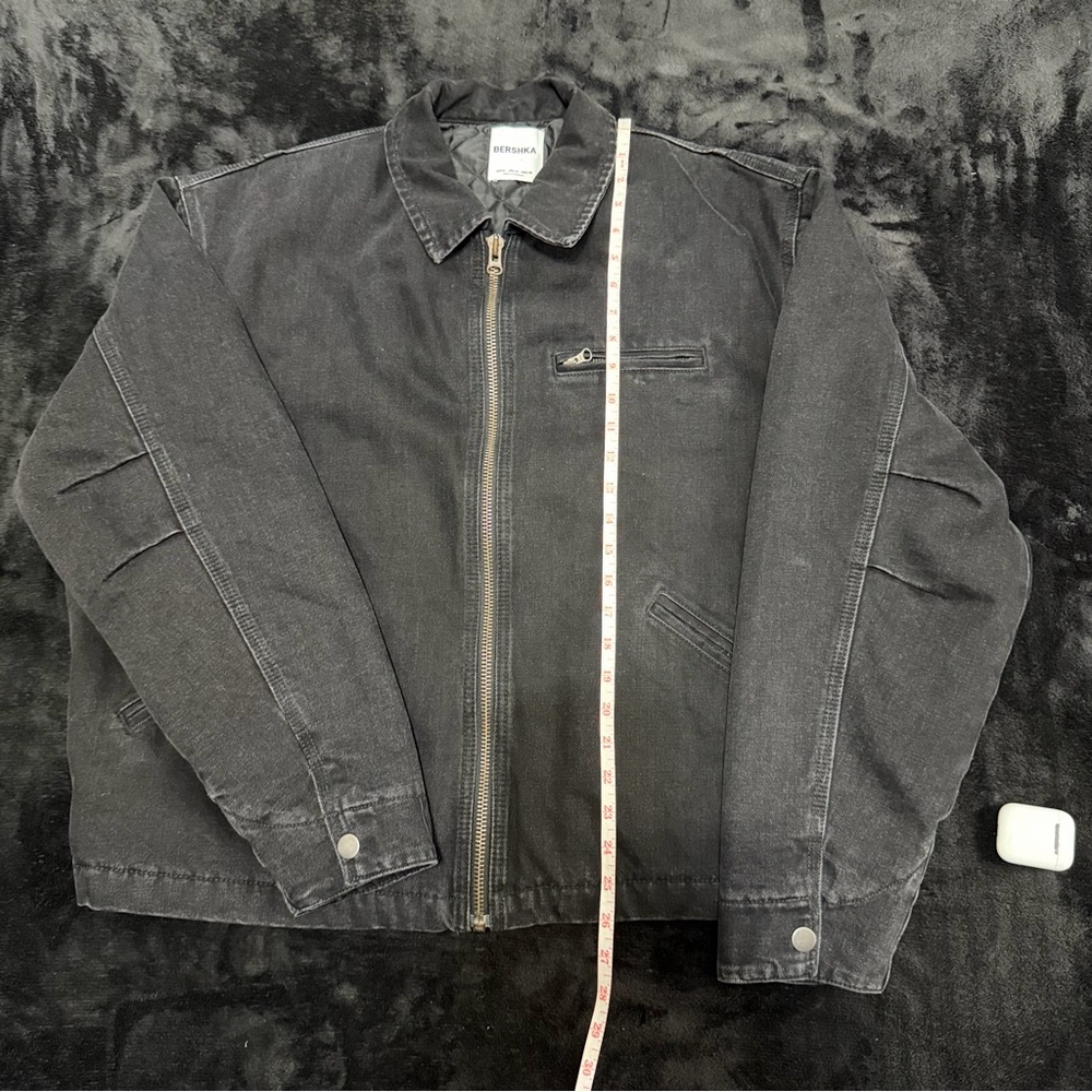 Men's Black workwear padded Denim Jacket
